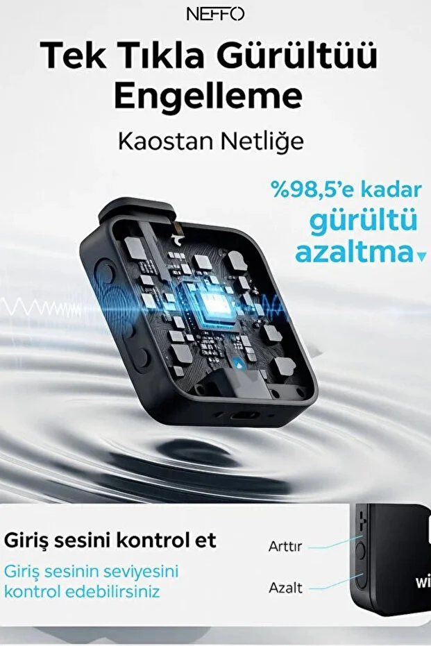  Mikrofonlu Kablosuz Yaka Mikrofonu | Tüylü Rüzgar Önleyici | 20 m Menzil | iOS Android Uyumlu